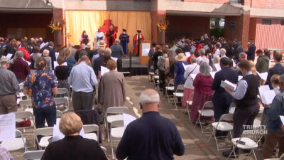 Screenshot from Commencement ceremony livestream