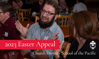 Easter Appeal banner (hybrid students speaking)